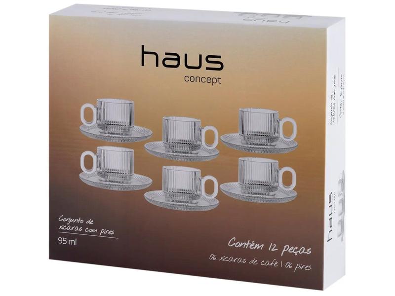 Jogo de Xícaras de Café 95ml Haus Concept Canelado 6 Peças - Chá e
